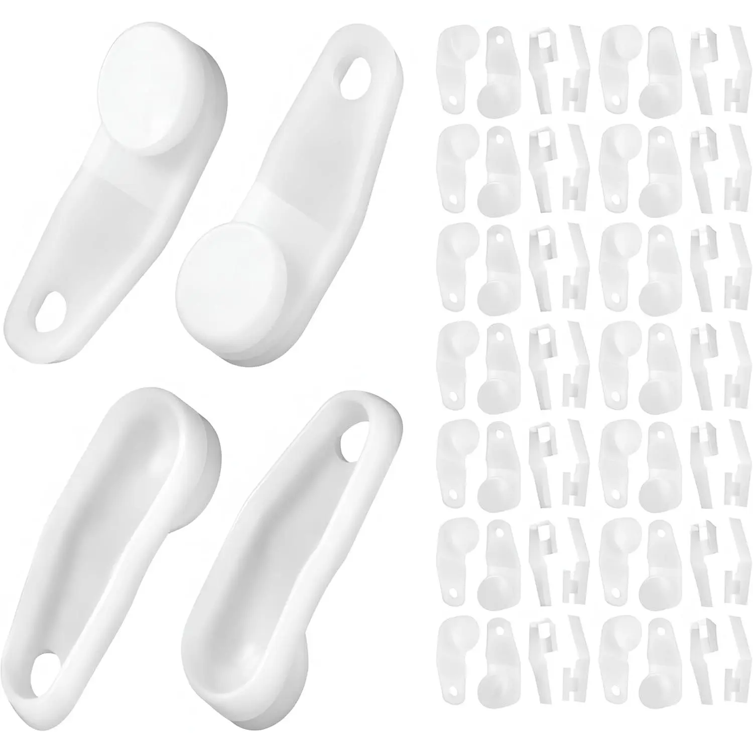 50 count Curtain Track Glider Hooks White Plastic Curtain Rod Hooks Sturdy Drapery Slides Smooth Sliding for Window Door Shower Accessories
