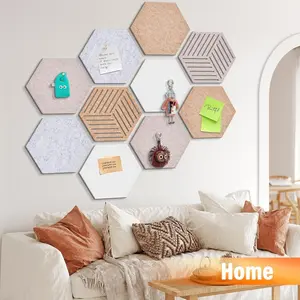 Hexagonal Self-Adhesive High Density Soundproof Felt Panels, Multifunctional Acoustic Wall Decor, Noise Absorbing Photo & Message Display Board for Bedroom Dorm Office Studio DIY Decoration