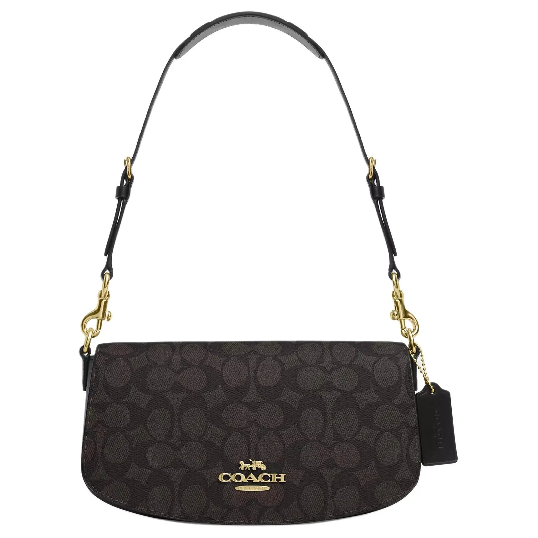Coach Andrea 24 Classic Monogram Detachable Strap PVC-Leather Tote Bag for Women in Walnut and Black