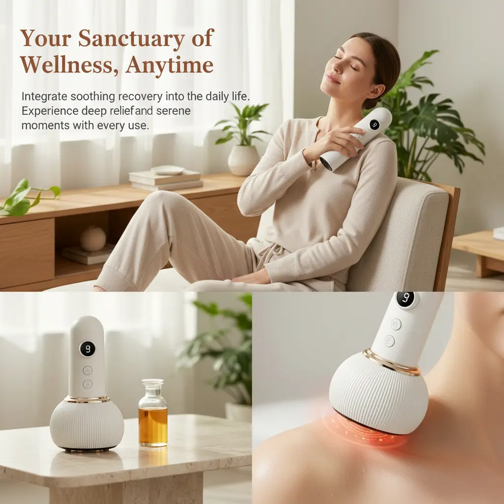 Professional Body Sculpting Lymphatic Drainage Massage Tool, Heated Vibration Massager for Smooth Skin & Deep Muscle Relaxation, Portable Wellness Self-Care Gift