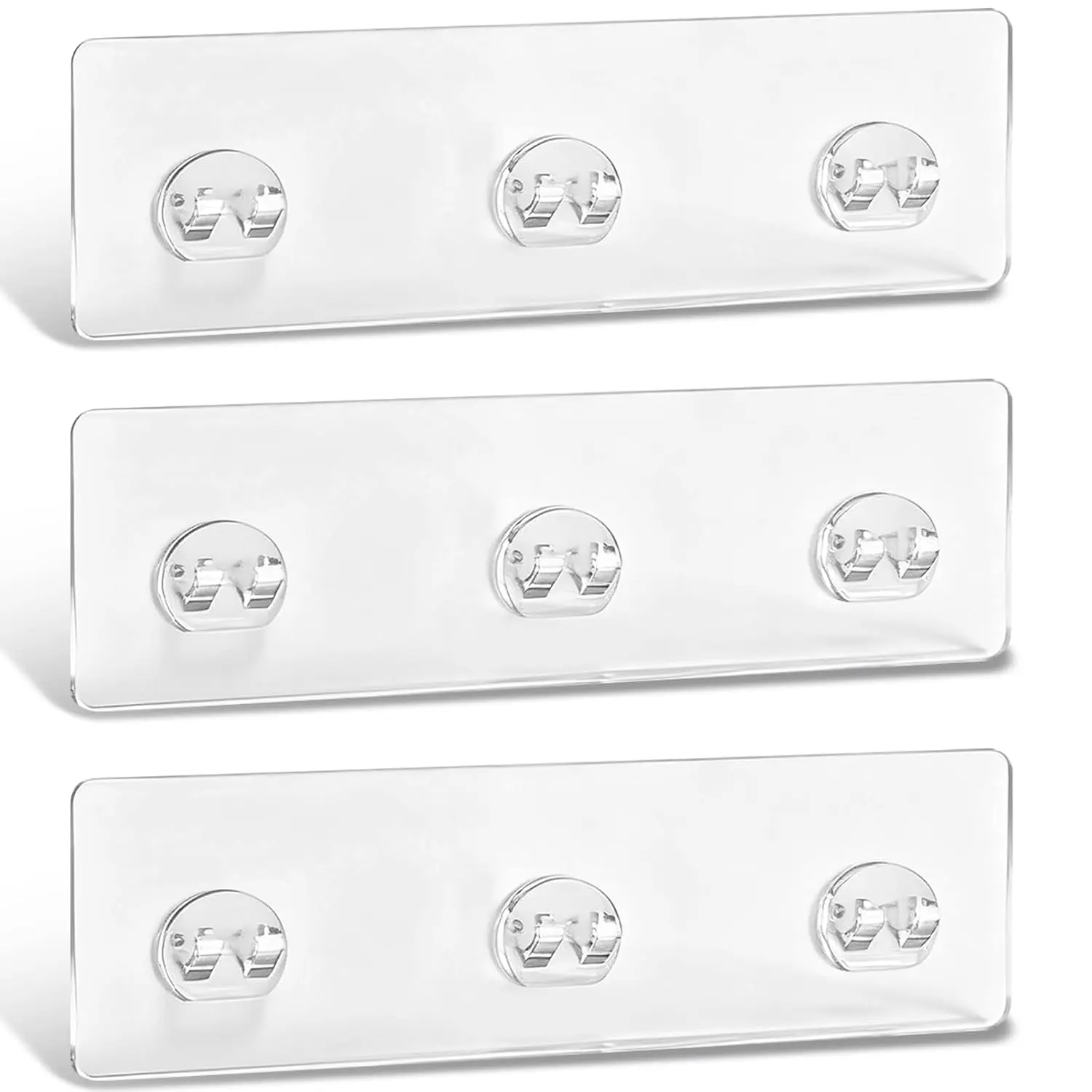 Shower  Adhesive , Adhesive for Shower ,  Shower Adhesive Strips  Transparent, No Drill Needed Holds 45 lbs for Bathroom Storage Shelves,Kitchen Racks-3PCS