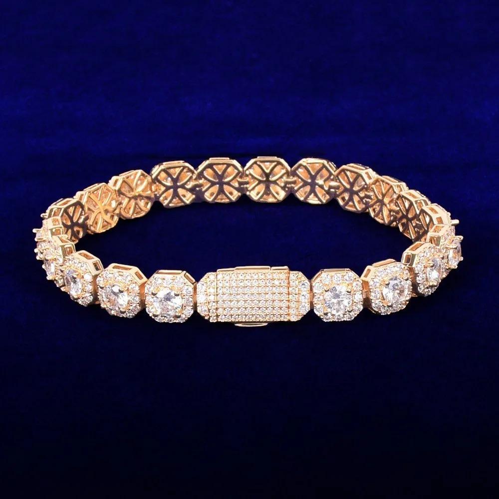 [ICE HUE]18K Gold Vacuum Plated Copper with 5A+ Sri Lanka Zircon Rock Sugar Bracelet Miami Italy Mexico & Micro Inspired for Women & Men Luxury Jewelry,Daily Wear,Casual Fashion,Gift Idea,,Classic,Hip Hop,Simple,Sporty Style