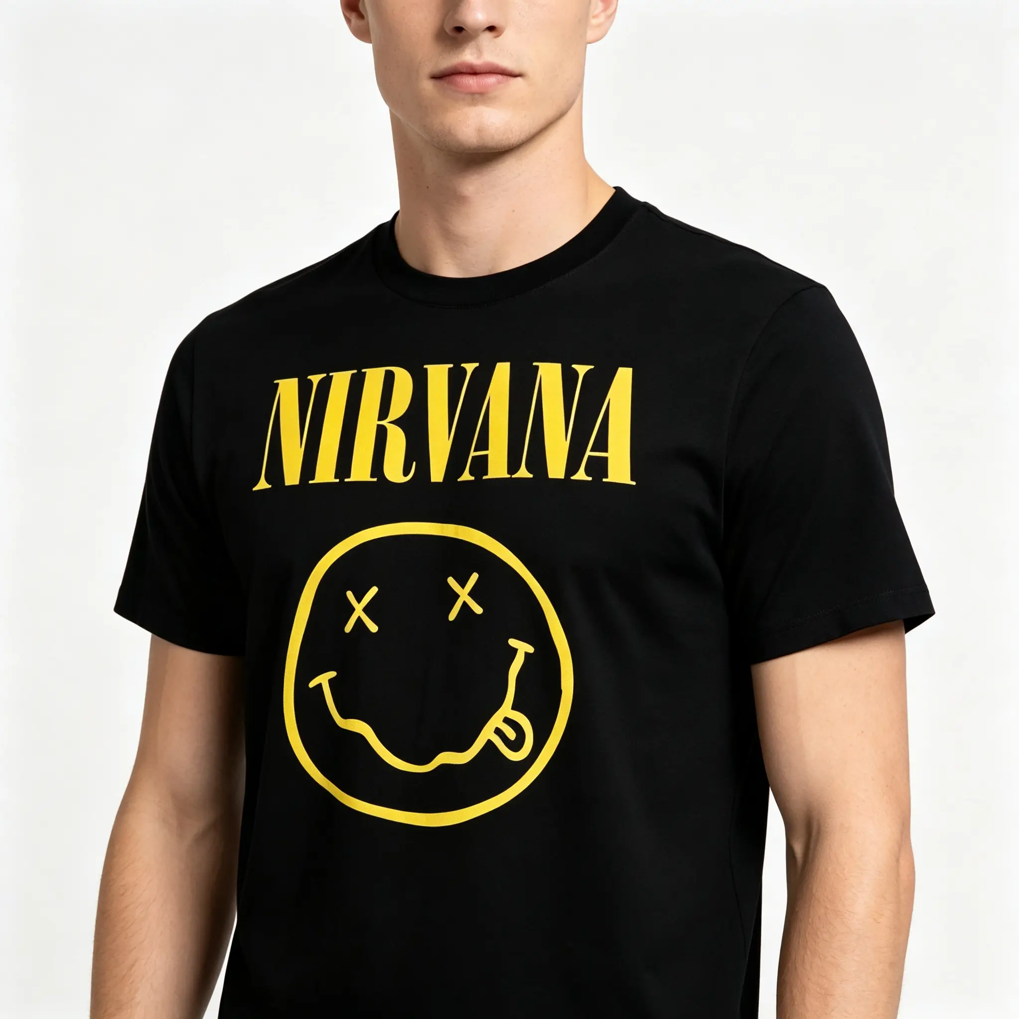 Nirvana Rock Band Mens T Shirt Hip Hop Style Oversized Tee Casual Loose Outdoor Street Unisex Clothes Women Grunge Music Graphic Tops Trendy Apparel