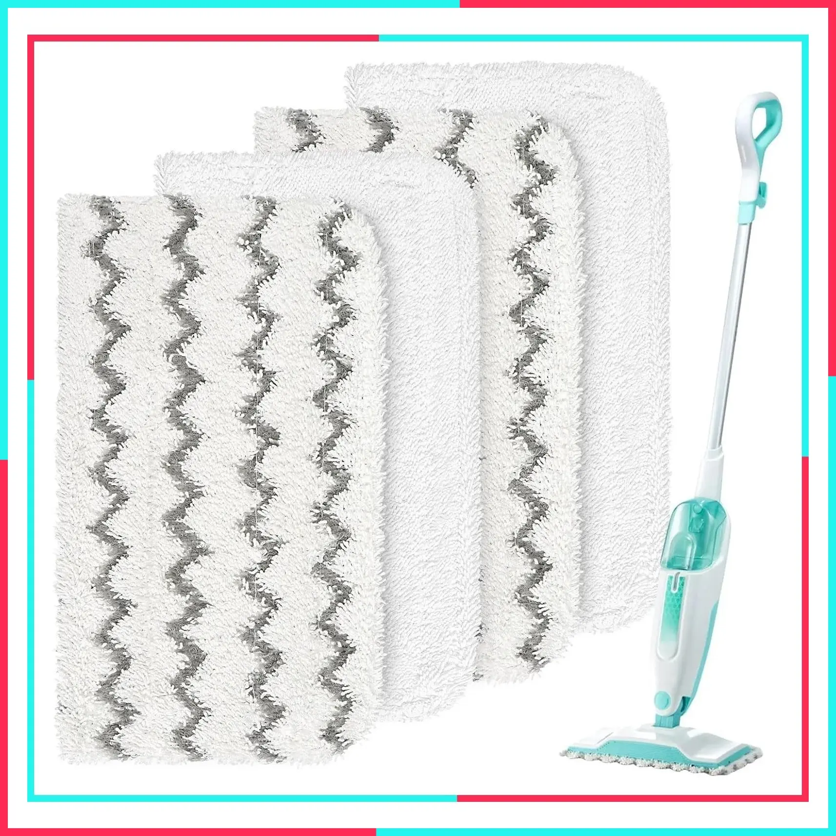 Steam Mop Replacement Pads 4 Pack, Reusable Washable Microfiber Pads Compatible with S1000/S1000A/S1000C/S1000WM/S1001C