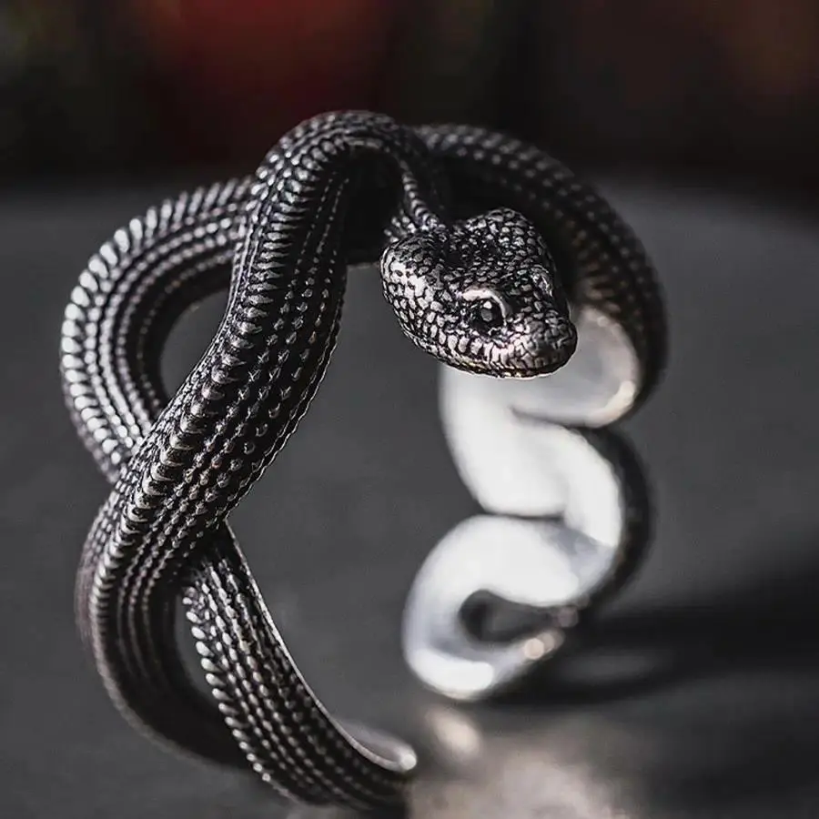 Unisex Metal Snake Rings - European & American Fashion, Punk Personality, Winding Cross Design, Casual, Cute, Plain Costume Jewelry for Wholesale, Funky, Cross Rings, Jewelry Wholesale, Coiled Shape, Punk Look, Casual Wear, Snake Motif, Casual Use