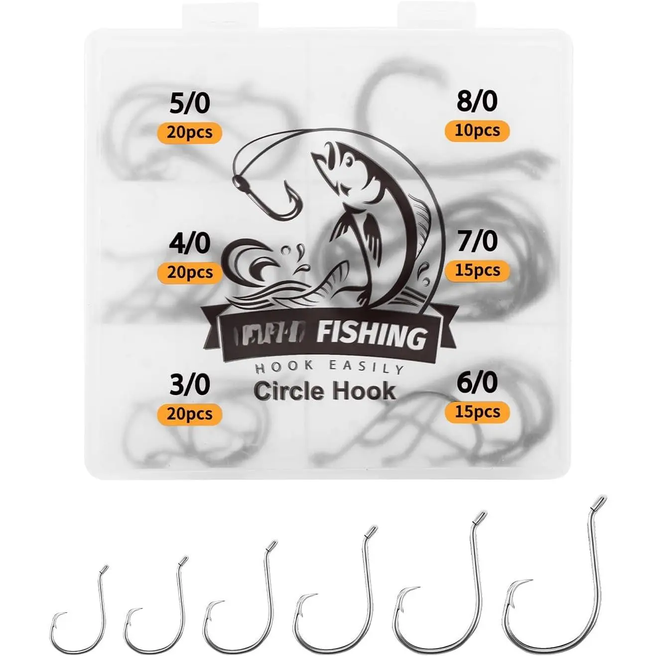 Circle Hooks Saltwater Fishing Hooks for Catfish Octopus Fish Hook | 2X  Offset Black High Carbon Steel Fishing Gear Tackle Freshwater 150/240PCS - Size:#1 1/0 2/0 3/0 4/0 5/0 6/0 8/0