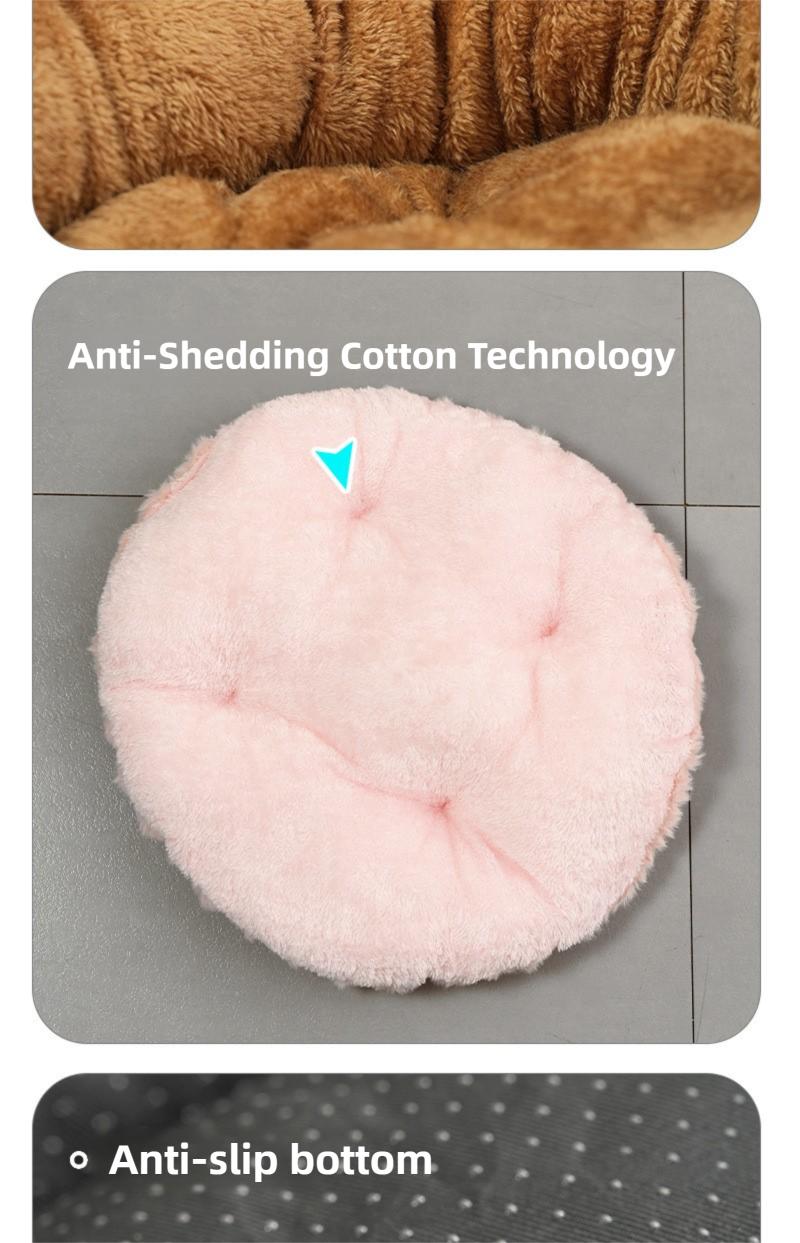 Fluffy Rabbit Fur Round Pet Bed – Quilted Donut Cushion for Cats & Dogs, Thickened Anti-Slip Mat, Small Medium Large Sizes Fluffy Rabbit Fur Round Pet Bed – Quilted Donut Cushion for Cats & Dogs, Thickened Anti-Slip Mat, Small Medium Large Sizes