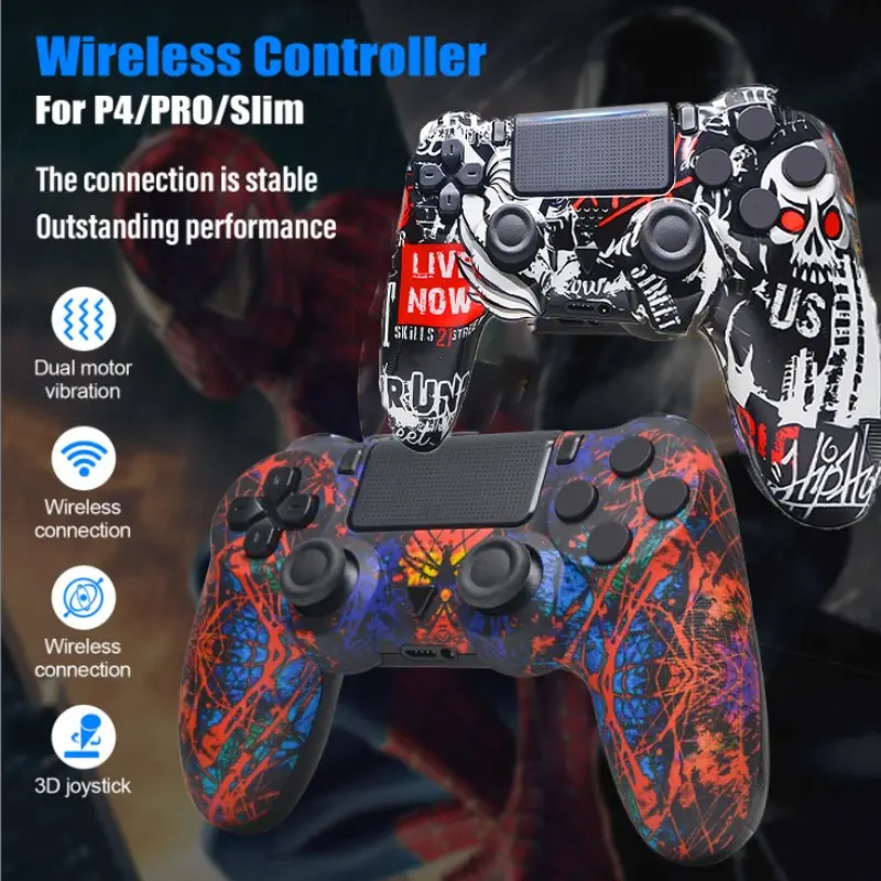 The PS4 features a unique style design for the game controller, with a 600mAh battery, a non-slip grip, and is compatible with PS4/Slim/Pro universal controllers.