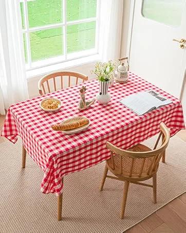 Table Cloth White 60x84 Inch Tablecloth for 6 Foot Rectangle Tables Outdoor Washable Wrinkle Free and Spillproof Polyester Tablecloth for Festival Camping Picnic Party Cover