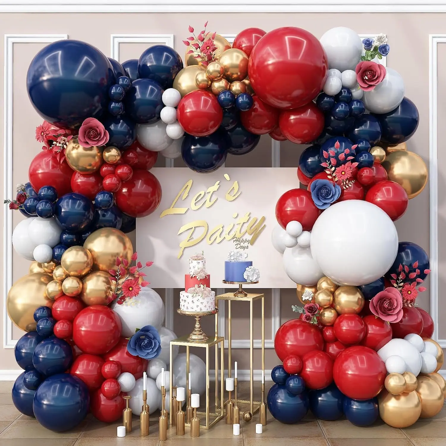 Navy Red Gold