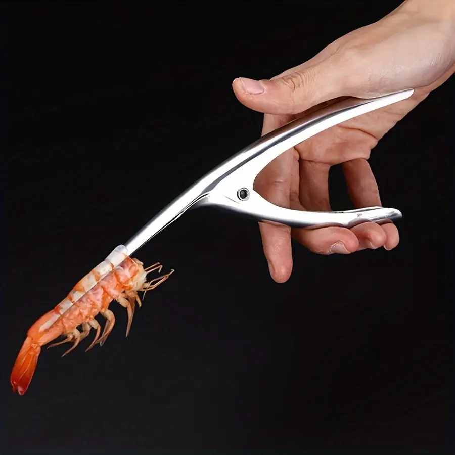 2 Pack Stainless Steel Shrimp Peeler Tool, Herringbone Design, Quick Shrimp Peeling, Kitchen Gadget, Seafood Restaurant Accessory, Perfect Gift