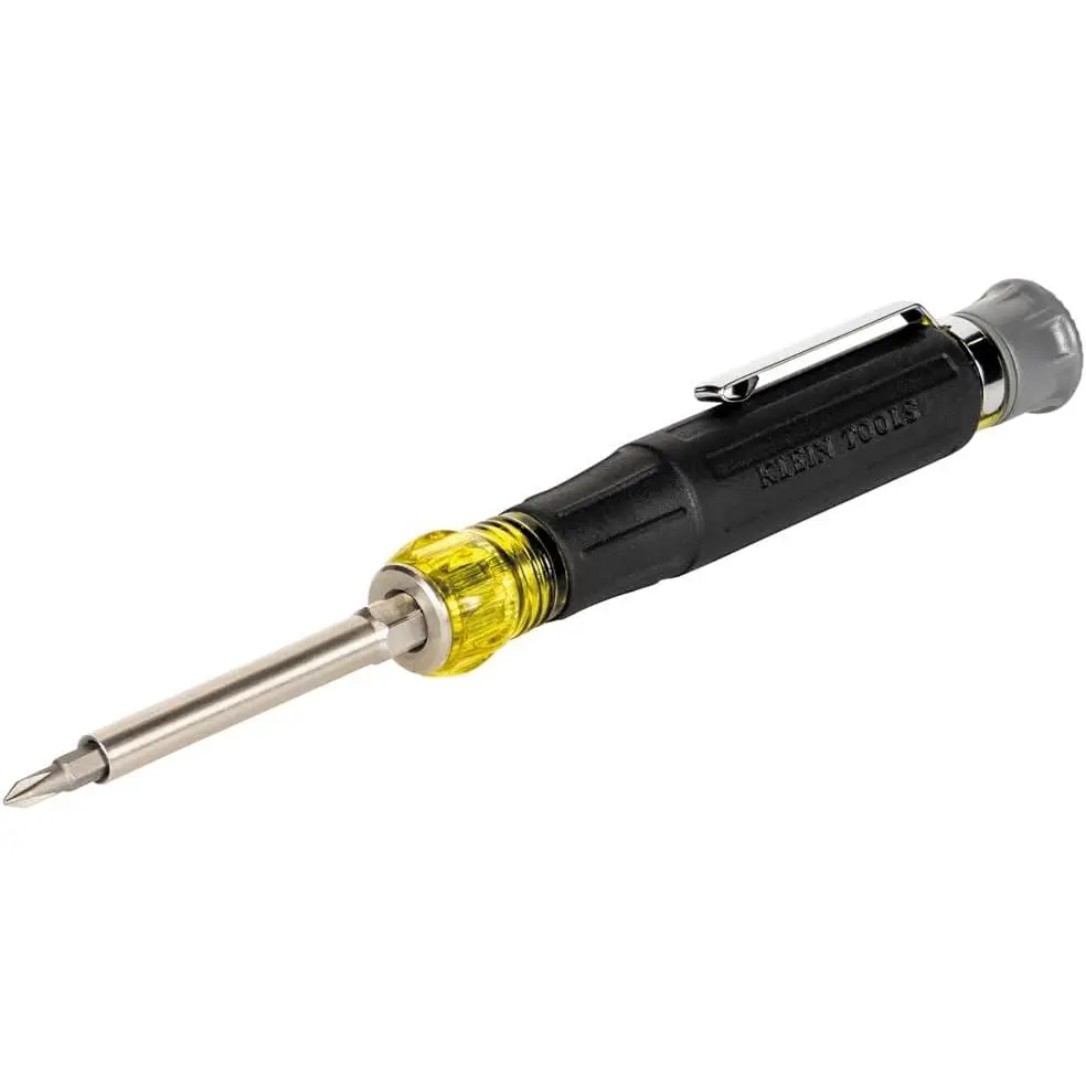 13-in-1 Steel Mini Screwdriver with Clip, Cushion Grip, Nut, Slotted and TORX Precision Work Bits, All-Purpose Hand Tool