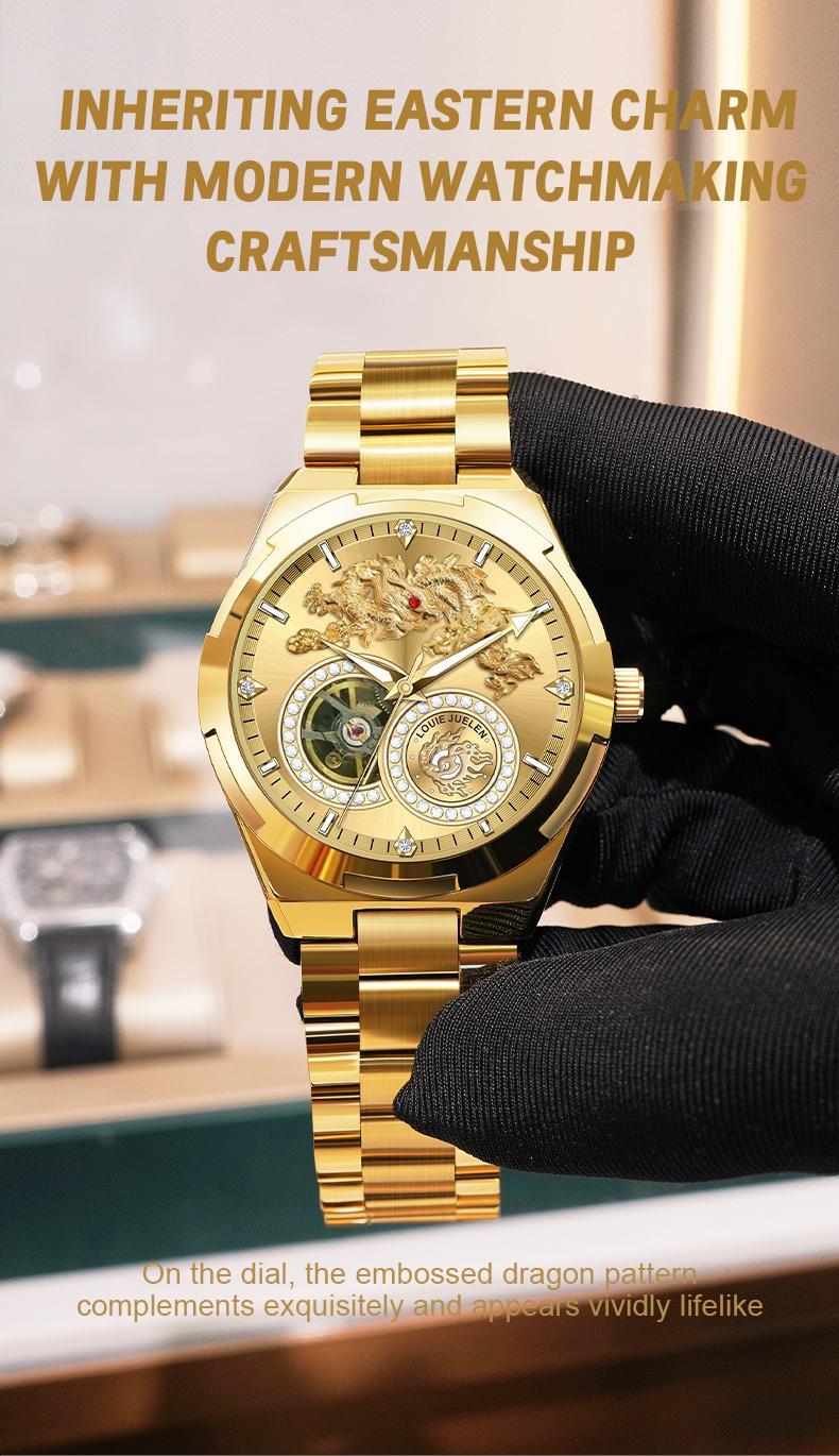 Men's Automatic Luxury Watch: Swiss Movement, Sapphire Crystal, Full Stainless Steel, Water-Resistant & Luminous