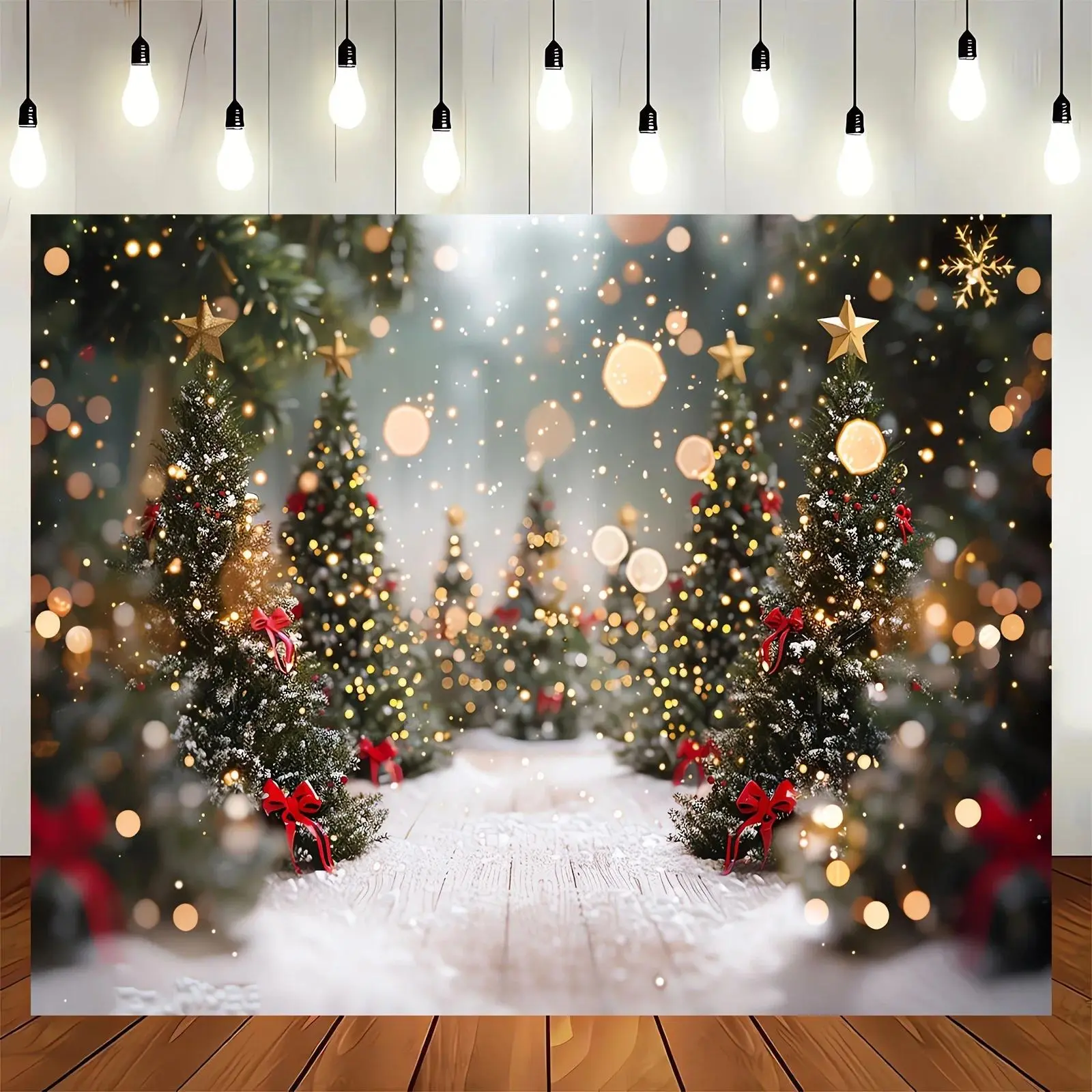 Premium Polyester Christmas Wonderland Pine Tree Tapestry Wall Hanging - Home Decor Backdrop Cloth for Room, Family Engagement, Thanksgiving Church, Holiday Party Photo Booth Studio Prop Gift Accessory, Bag
