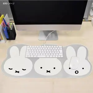 Kawaii For Miffy Mouse Pad Large Desk Mat Non Slip Floral Pattern Cute Rabbit Pastel Office Decor Study Girl Gift