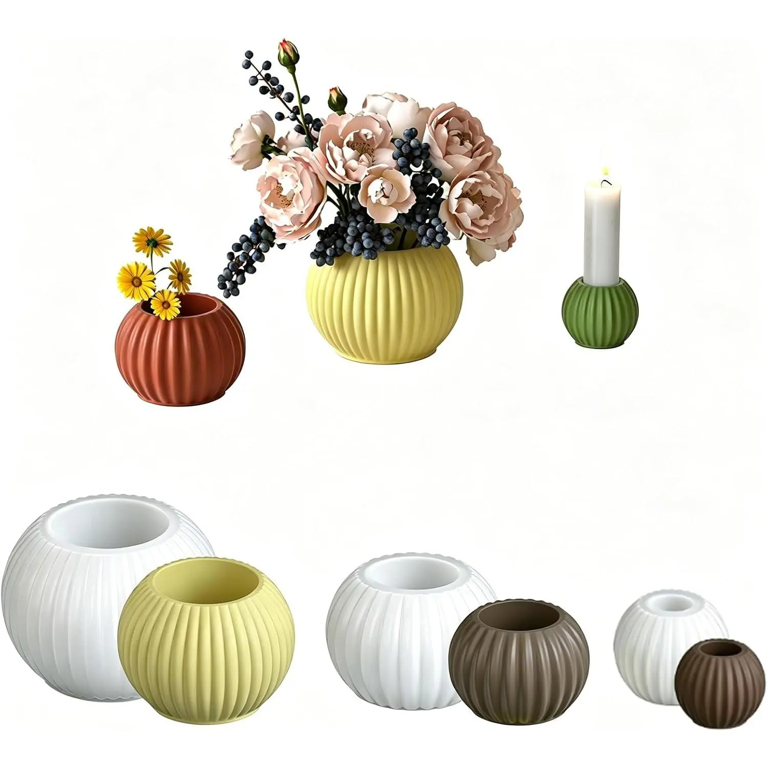 3 count  Molds  Candle Holder Molds | Flower Pot Storage Jar Bowl Casting Molds