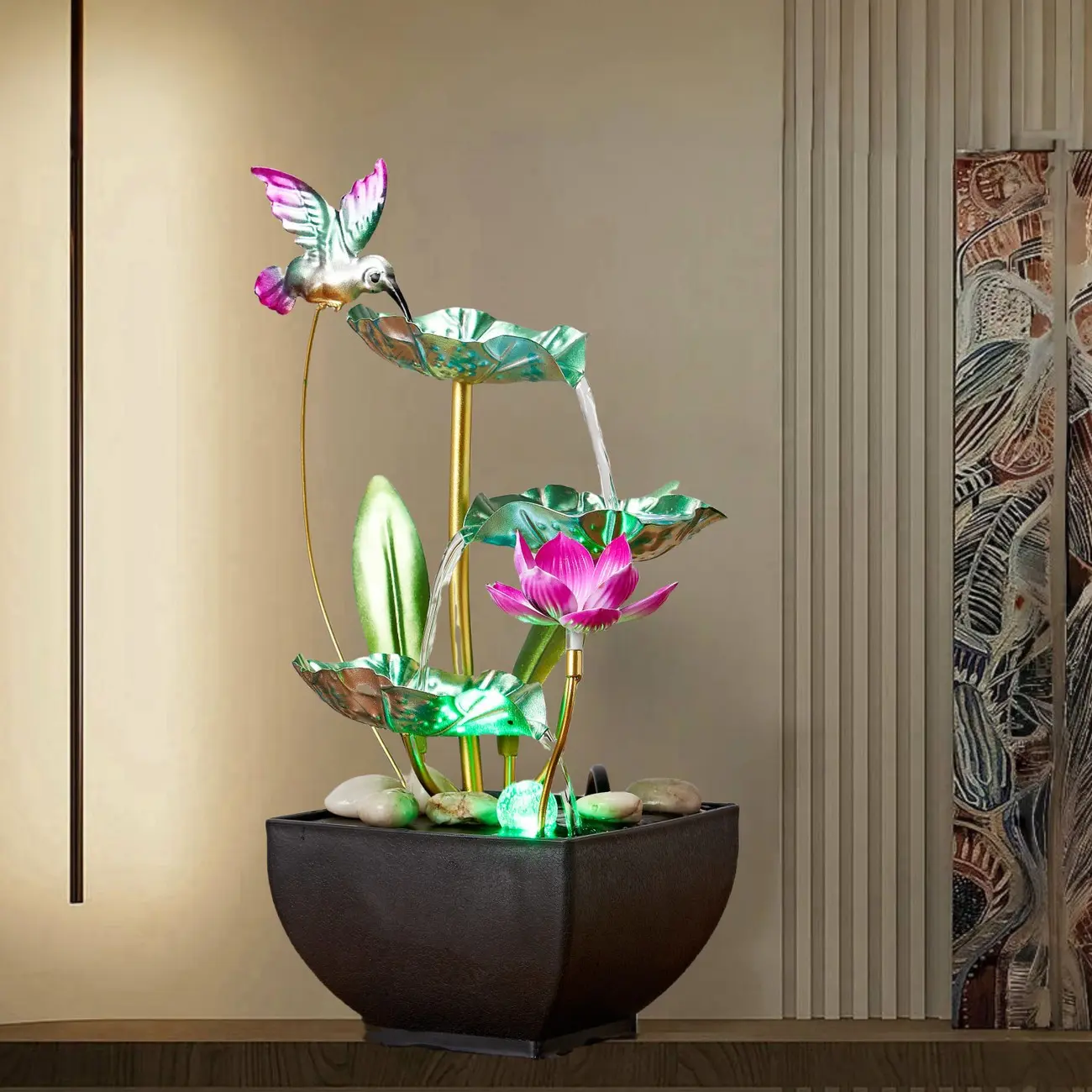 Luxury Wealth Flow Sculpture, Resin Crafted Desktop Decor, Modern Water Feature for Living Room, Office, Home Decoration Gift