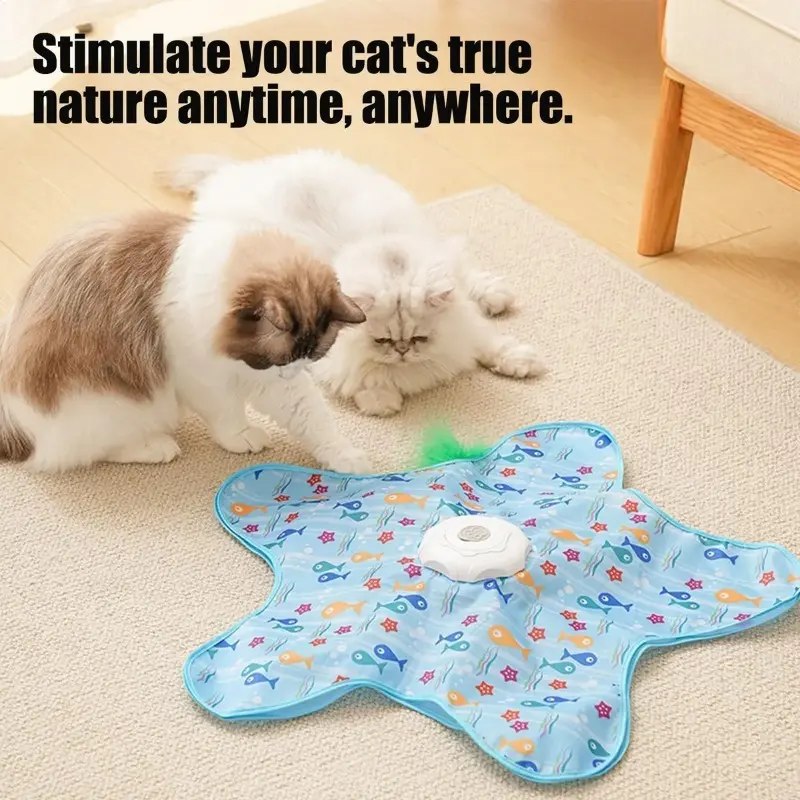 Interactive Cat/dog Toy, Hidden Play, Moving Feather Lid, Rechargeable Automatic Toy, Bird Sound Learning, Pet Entertainment