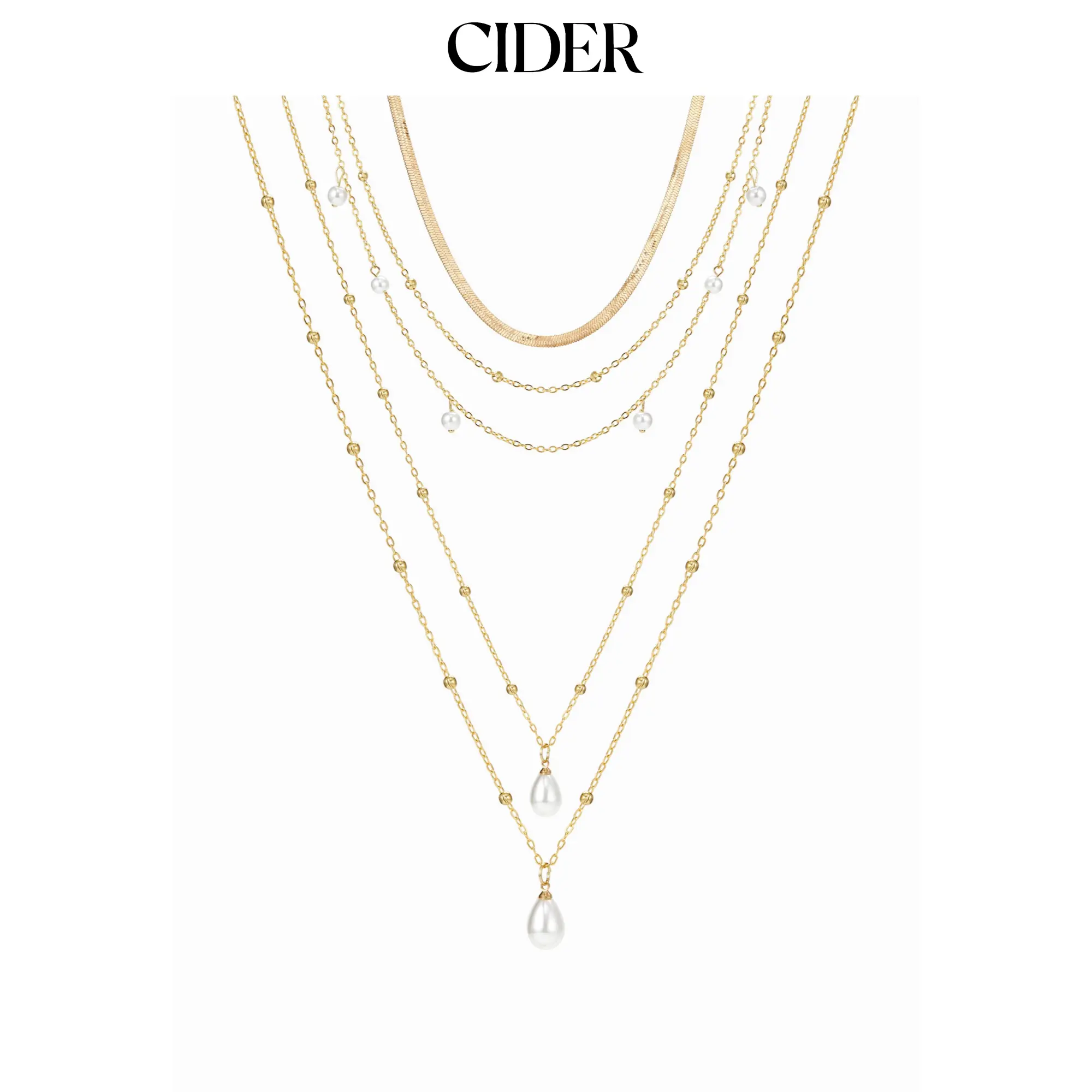 Cider FAUX PEARL LAYERED NECKLACE