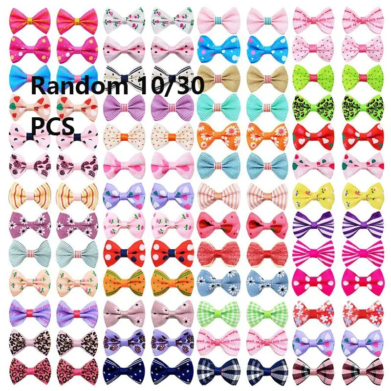 10/30pcs Puppy Yorkie Poodle Cute Dog Hair Bows with Clips Pet Grooming Products Mix Colors Varies Patterns Pet Hair Bows Dog Accessories Visit the Chenkou Craft Store