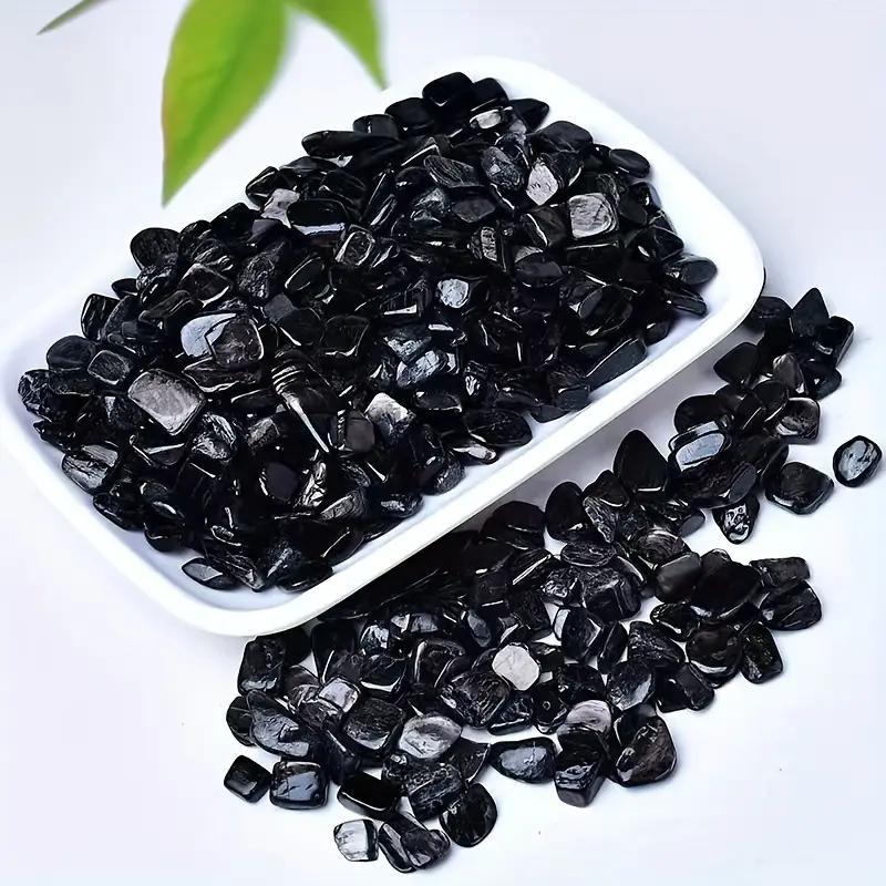 Natural obsidian gravel pack, 100g irregular demagnetized stone, suitable for aquarium, fish tank decoration and vase filling