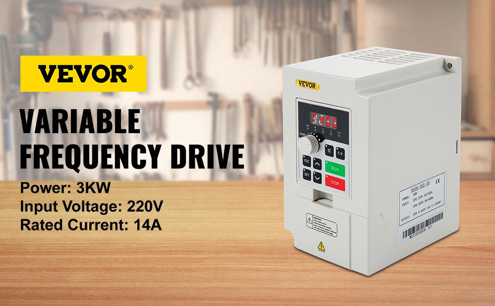 Spring new arrivals VFD 3KW 220V 4HP, 1 or 3 Phase Input, 3 Phase Output Variable Frequency Drive, AC 14A 0~1000HZ CNC Motor Inverter Converter for Motor Speed (RS485)