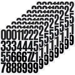 240 Numbers,2-Inch Self-Adhesive Vinyl 0-9 Number Decals Sticker for File Folder, Mailbox,Storage Box, Organizer,Removable,8 Sheets Black