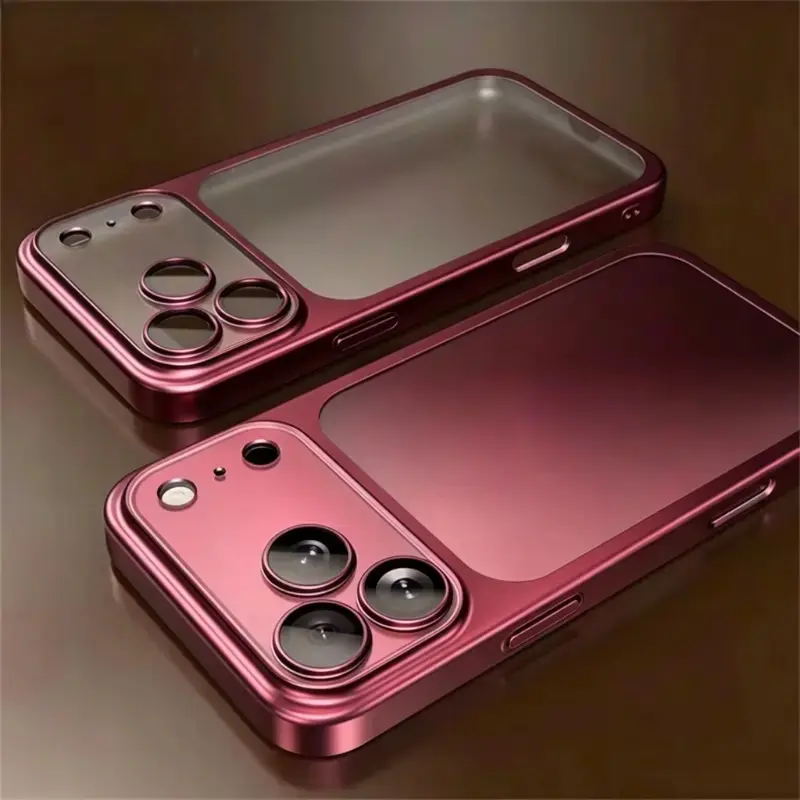 Premium Metal Smartphone Casing for iPhone Series, Protective Cellphone Accessories with Camera Shield, Slim Fit, Glossy Surface, Stylish Design (Compatible with iPhone 13-18, Pro Max, Pro, 17 Air Included),techvibes