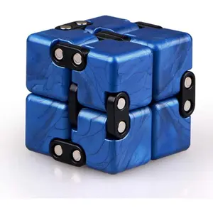 Little Golden Elephant Upgraded Infinity Cube Fidget Toy,Cool Mini Gadget Best for Stress and Anxiety Relief and Kill Time, Special Designed Texture Artistic and Fashion(Sapphire)fidget toys