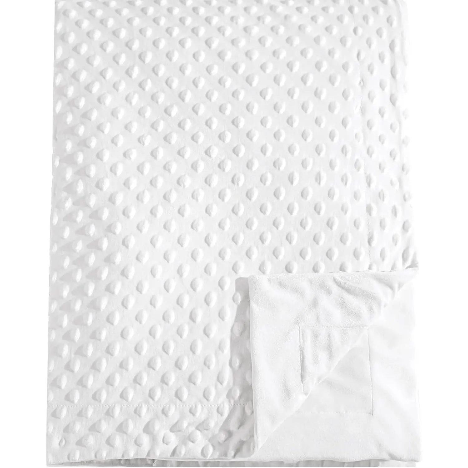 Unisex Micro Fleece Minky Baby Blanket - Double-Layer, Soothing Raised Dots, Breathable Soft Lightweight Receiving Blanket for Newborns (30x40 in), White Gift (Sports & Outdoor Accessory)