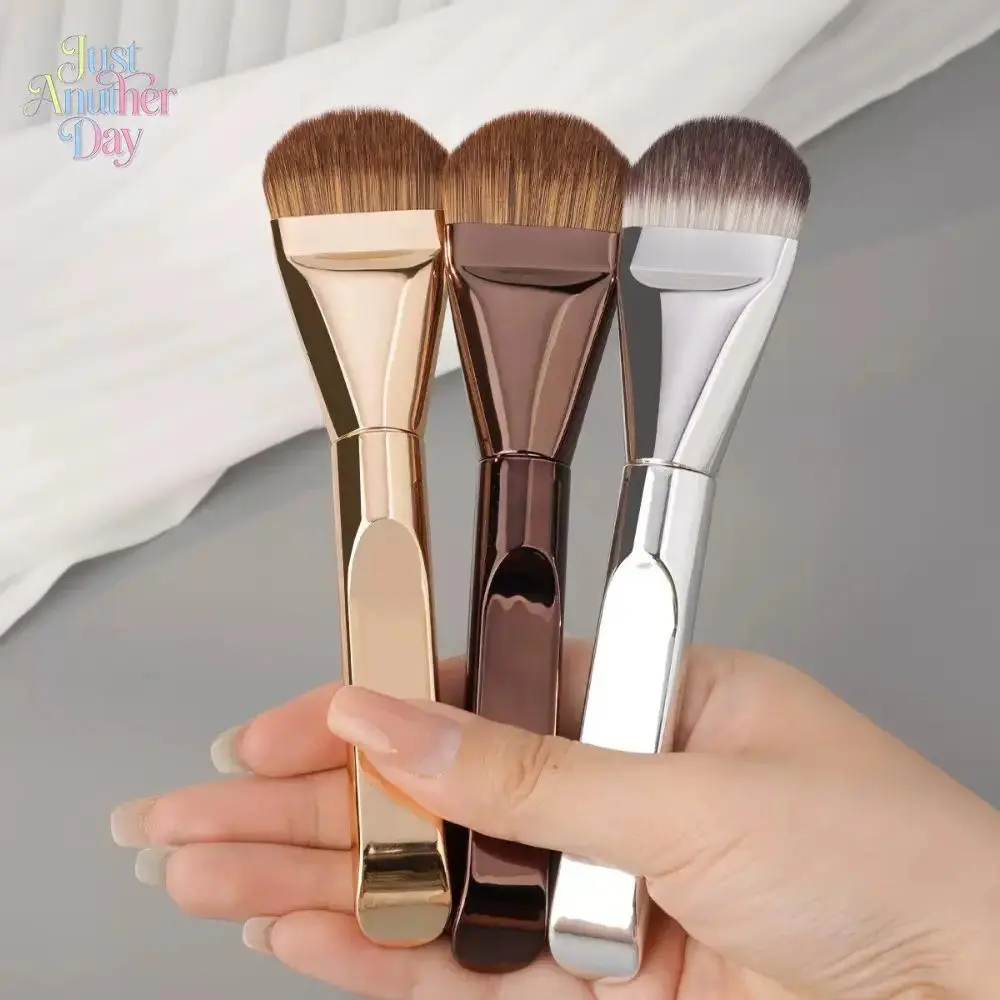 Fashion 3-Pcs Multi-Pack Tongue-Shape Makeup Brush Set, Soft Synthetic, Streak-Free Foundation Concealer & Face Mask Applicator Brushes