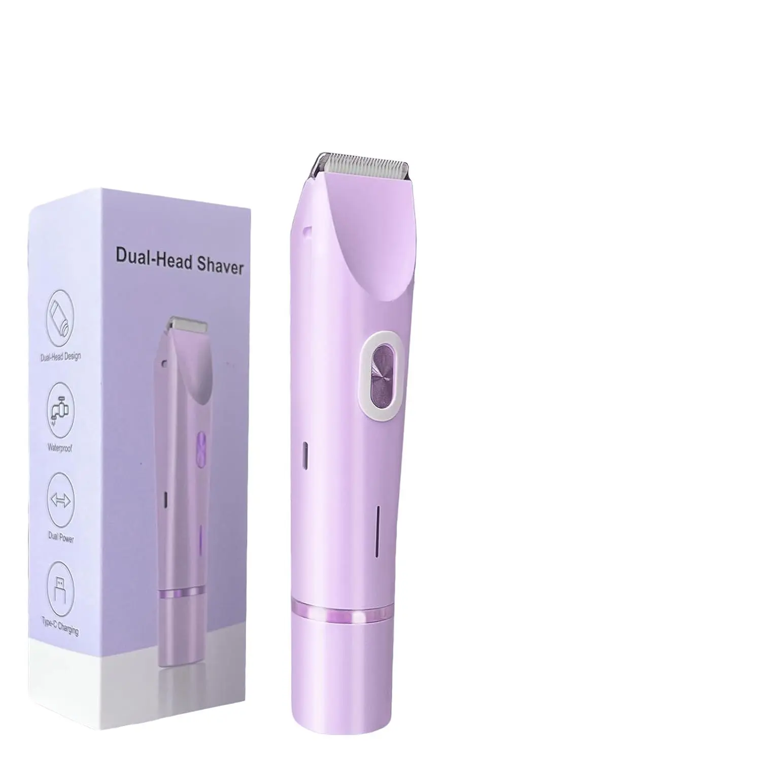 Two-In-One Replaceable Blade Electric Body Hair Trimmer, Cordless Rechargeable Trimmer, USB Rechargeable Portable Full-Body Gentle Hair Grooming Tool, Home Use Underarm Limb Skin Surface Hair Trimmer