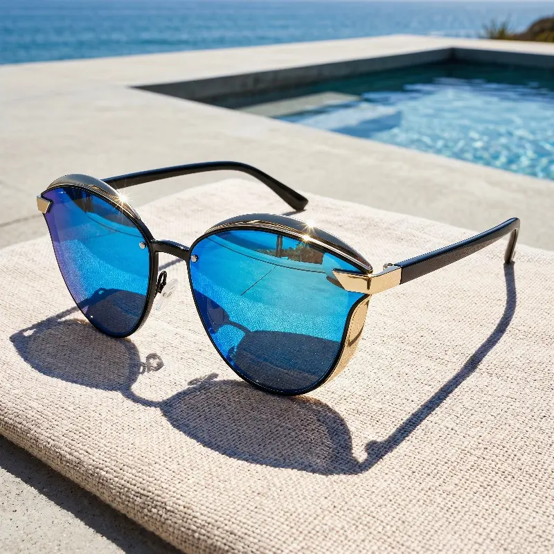 Women's Stylish Polarized Sunglasses - Thin-Temple, Anti-Glare, Full-Rim Oval Plastic Sunshades with TAC Lenses, Sunglasses for Women, Ideal for Driving, with Accessories, Polarized Women's Sunglasses
