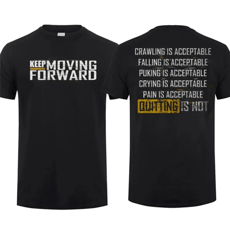 Graphic T-Shirt "Keep Moving Forward" Inspirational Quote Shirt, Motivational Graphic Tee, Positive Mindset Casual Short Sleeve T-Shirt, Unisex Streetwear Top for Men Women, Everyday Apparel, Perfect Gift Idea