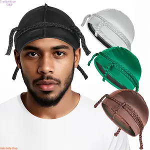 2026 New Dreadlocks Hip-Hop Braid-Wrapped Bottoming Cap, Versatile Braid-Shape Head Strap Hat, Rope Halter Fashion Accessory Hat, Braid-Wrapped Hats, Head Strap Hats