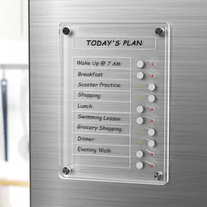 Magnetic Acrylic To Do List Planning Board with Sliders & Desktop Stand, Multifunctional Chore Chart for Kids & Adults, Checklist Routine Chart Task Board