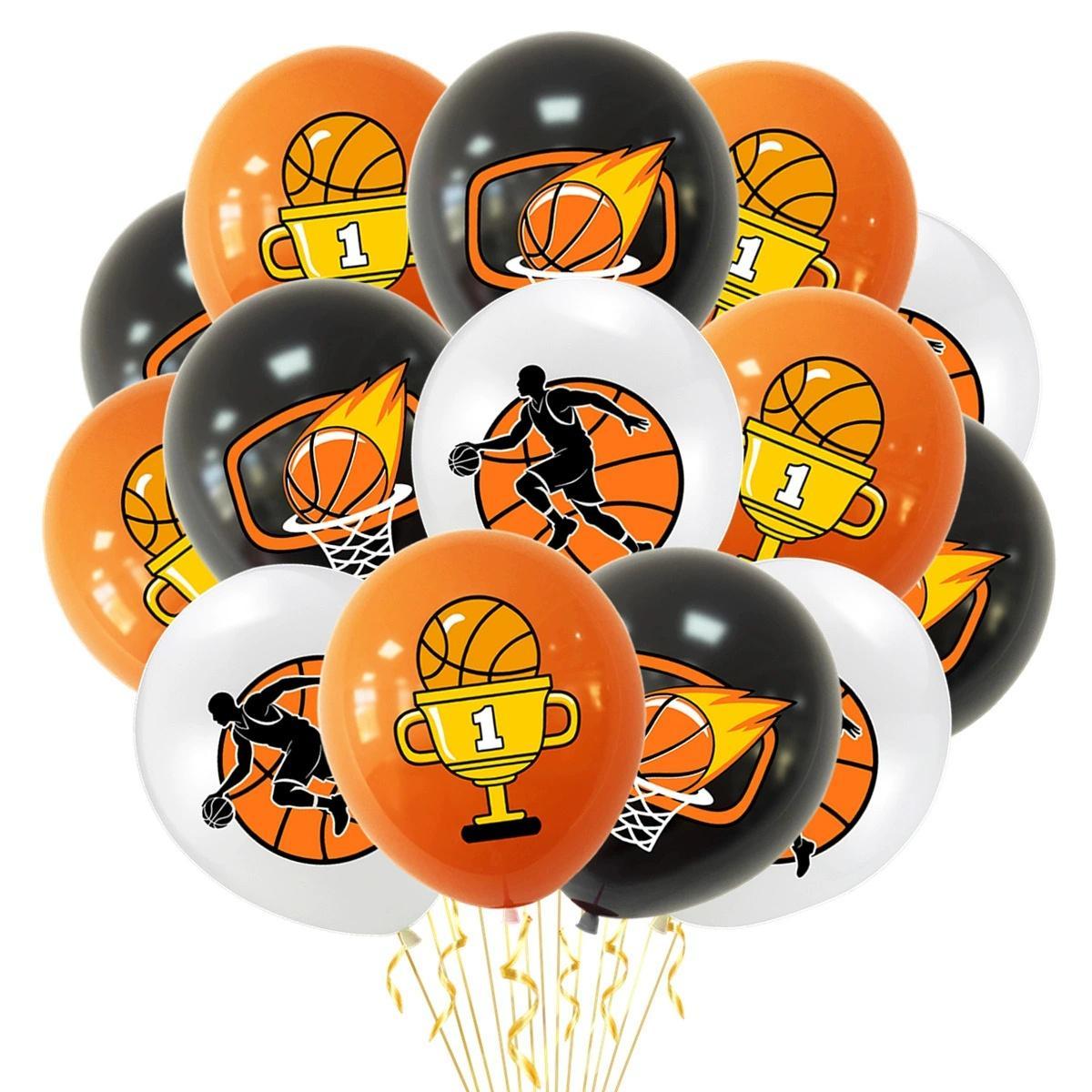 12Pcs Basketball Theme Party Decoration Balloon to Commemorate the 24th Birthday Party Decoration