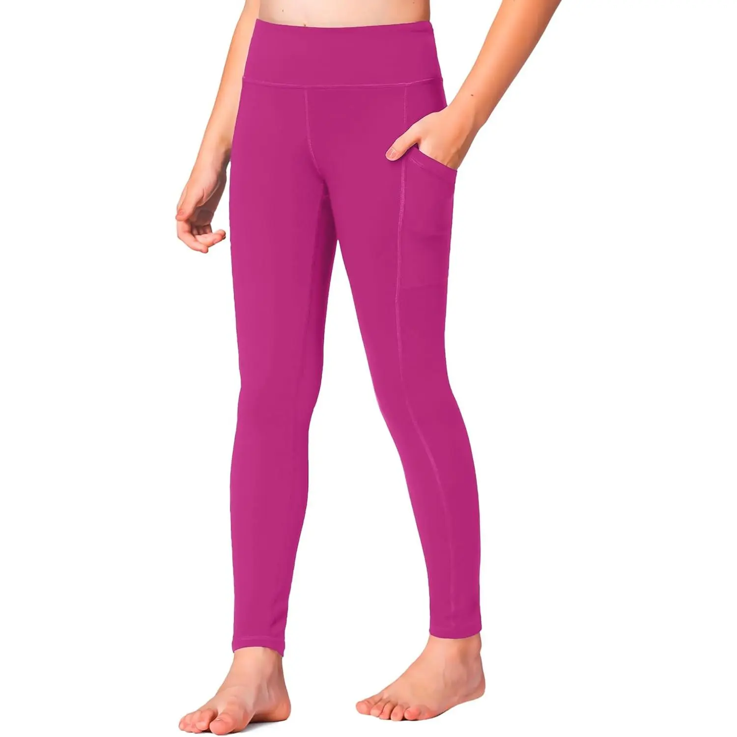 Girls' Athletic Leggings Kids Dance Running Yoga Pants Workout Active Dance Tights with Pockets