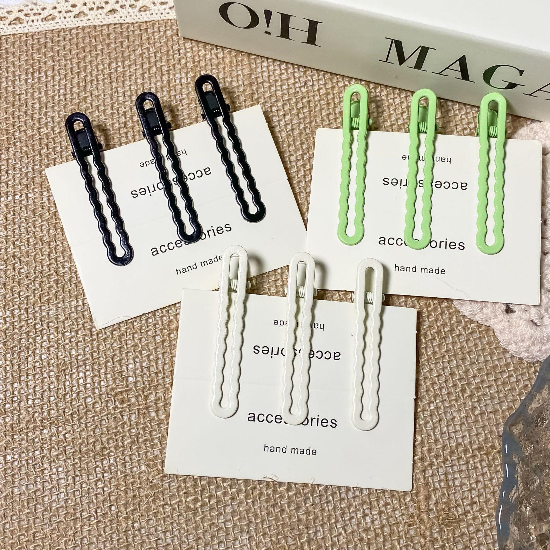 (Random Default Gift) 6cm Duckbill Clip Hairpin DIY Base Wave Clip Broken Hair Clip Bangs Clip Seamless One-word Clip Non-damaging Hair Accessories