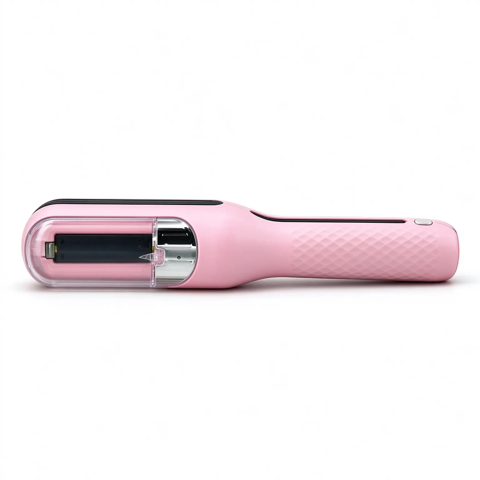 Cordless Split End Trimmer - Original Battery-Powered Household Hair Trimmer for Damaged, Fragile, Curly, Wavy, Straight Hair, Safe Snip Trim Ends Tool, Light Pink & Black, US Plug