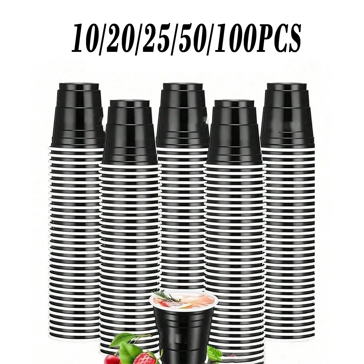 10/20/25/50/100 Pcs Plastic Shot Glasses, 2oz Reusable Mini Cups, Party Gift Disposable Drinkware, Easy Clean, Juice & Sauce, Party Supply, Beverage Cups, Festival Party Tableware, Plastic Cups Set
