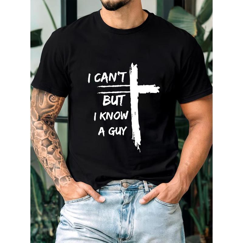 "I Can't, But I Know a Guy" Funny Humor Men's Tee, Pure Cotton Crew Neck, Casual Sporty Gift T-Shirt