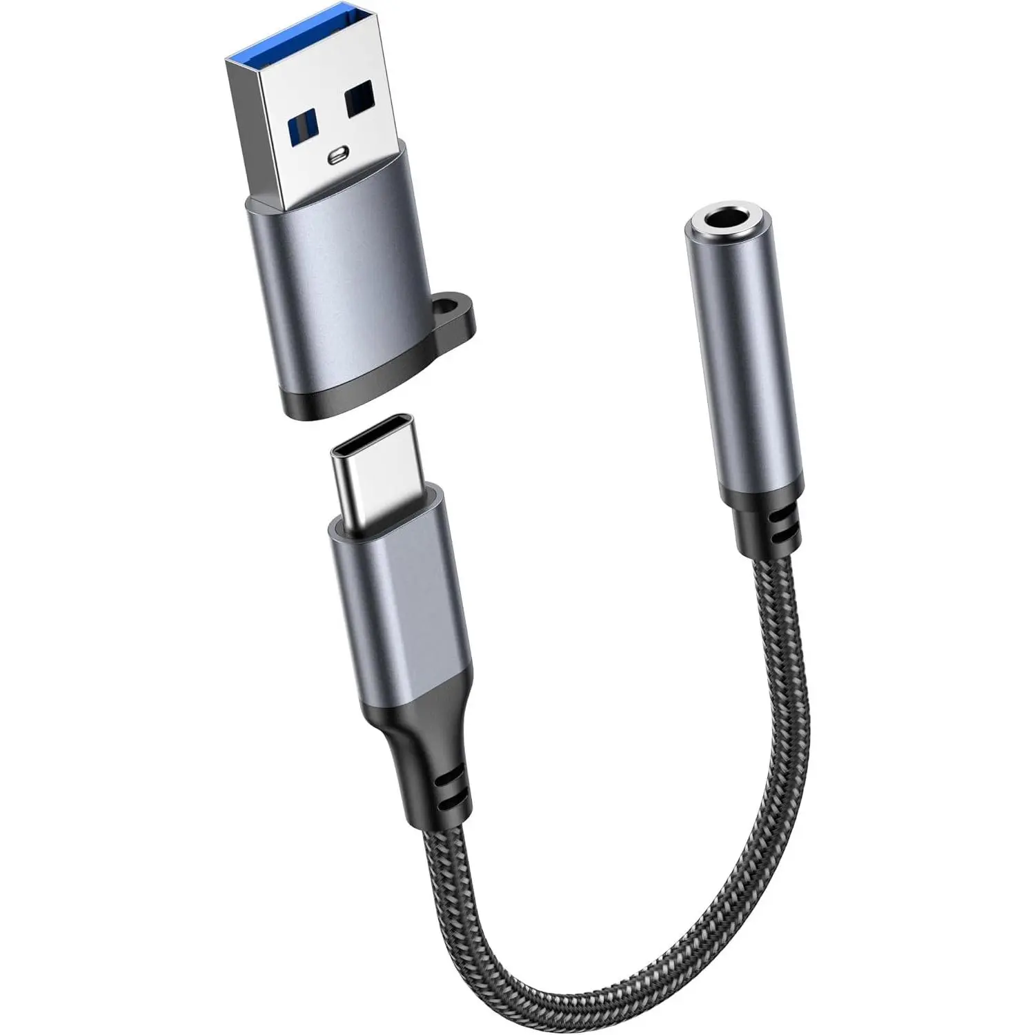 USB C to 3.5mm Audio Headphone Adapter,Type c to Aux Female  for 16 15 Plus, S24 S23 S22 S21 S20 Ultra Pixel MacBook and  Type c Devices (Gray)