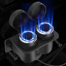 1PCS Cigarette Lighter Socket with Blade Fuse, 2-Socket Cigarette Lighter Splitter 12V Lighter Power Outlet Replacement Waterproof Plug for Car Marine Truck ATV RV