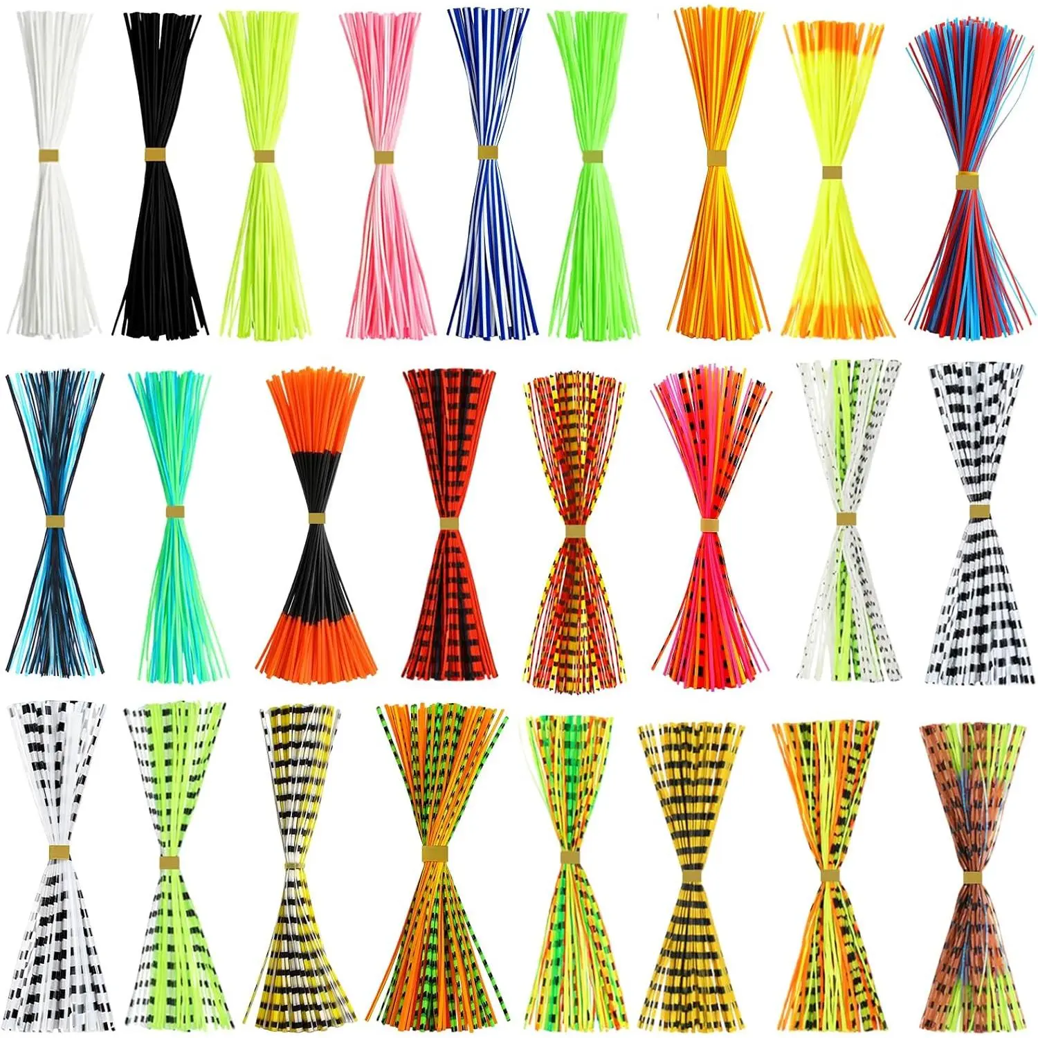 18/25 Colors Silicone Rubber Skirt Legs Fly Tying Materials Colorful Skirts DIY Fishing Accessory for Making Fly Fishing Jig Lure Flies Spinnerbait Trout Bass