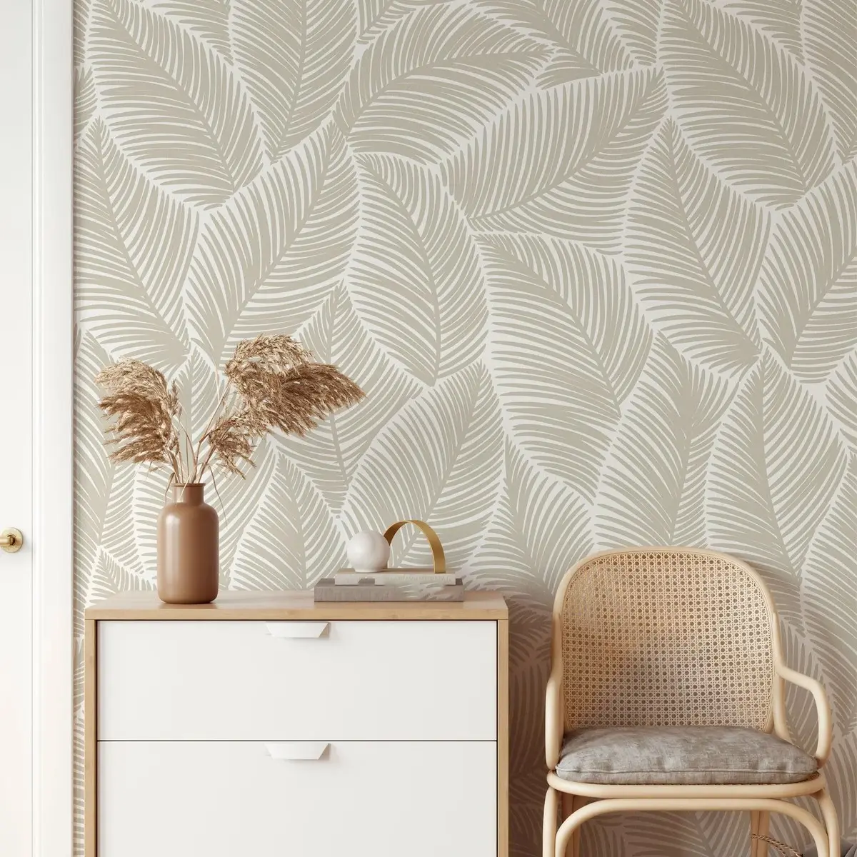1 roll of minimalist leaf self-adhesive wallpaper, elegant gray leaf wallpaper, temporary and removable wallpaper, abstract leaf wall decoration, suitable for rooms, studies, laundry rooms, entrances, cabinets, etc.
