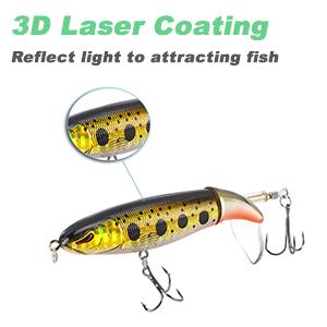 6 pieces of imitation real and fake fish bait, with floating rotating tail hard bait, suitable for saltwater and freshwater, perch catfish bait, perch bait set, multiple colors Hook