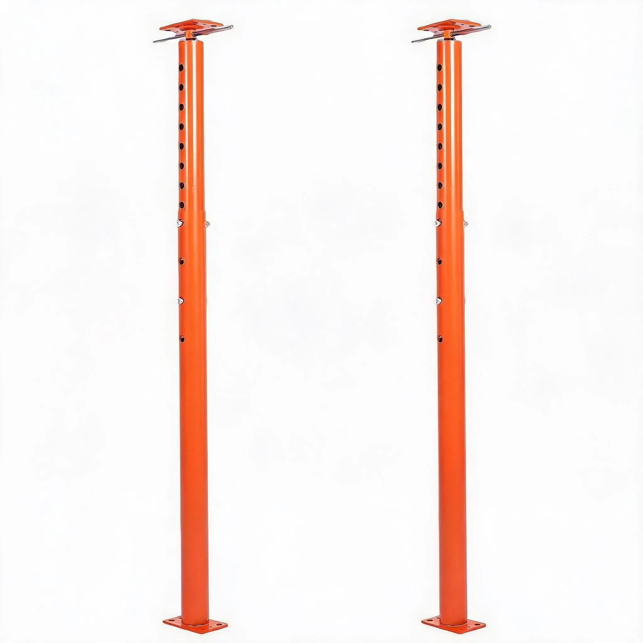 Adjustable House Floor Jack – 2 Pack, 18,000lbs Each – 53-93"Height – Swivel Top – Tool-Free – for Basement/Crawlspace/Construction – Steel