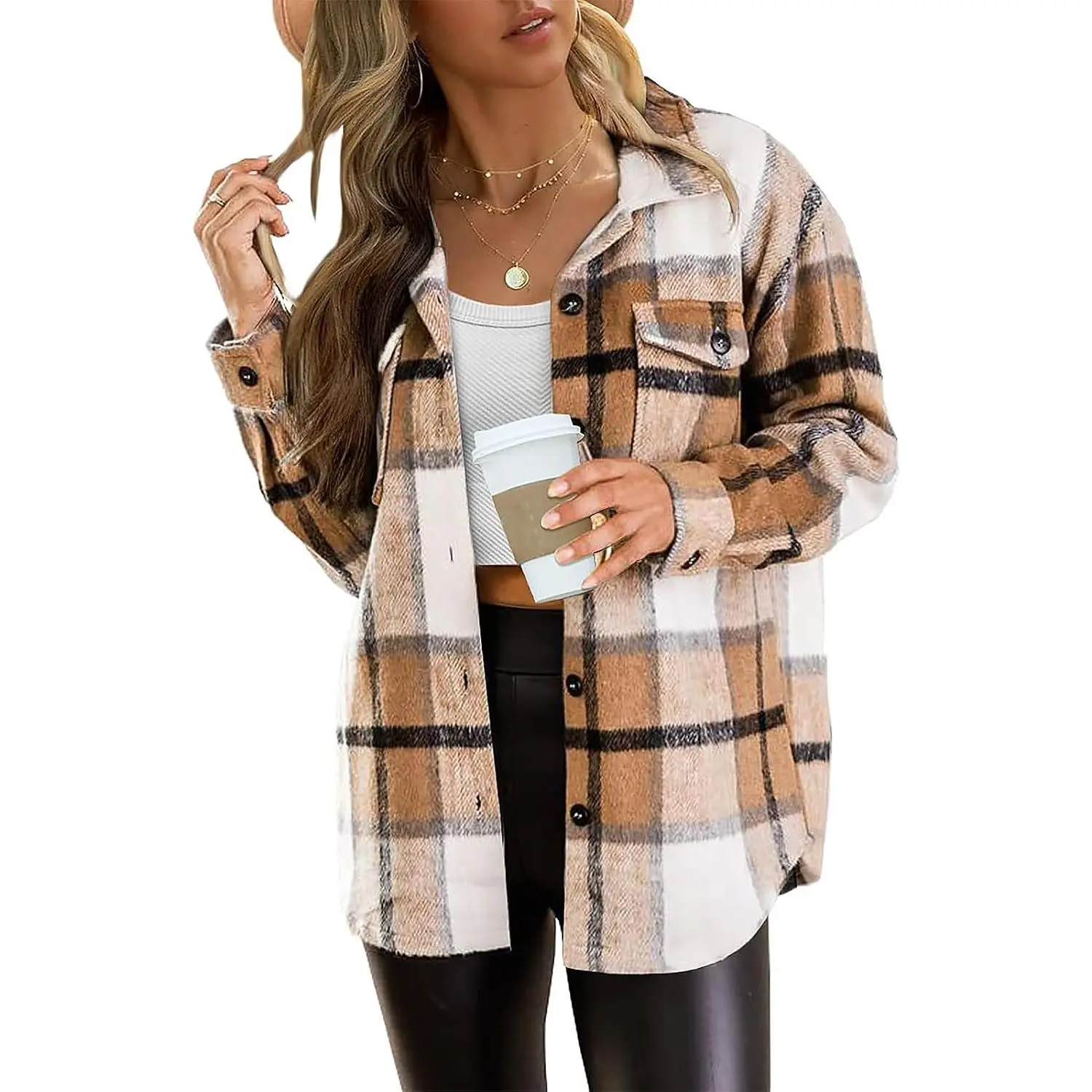 Shackets for Women Plaid Flannel Shirts Fall Jackets Cute Tops Trendy Western Cowgirl juniors Country Outfits Winter Coats