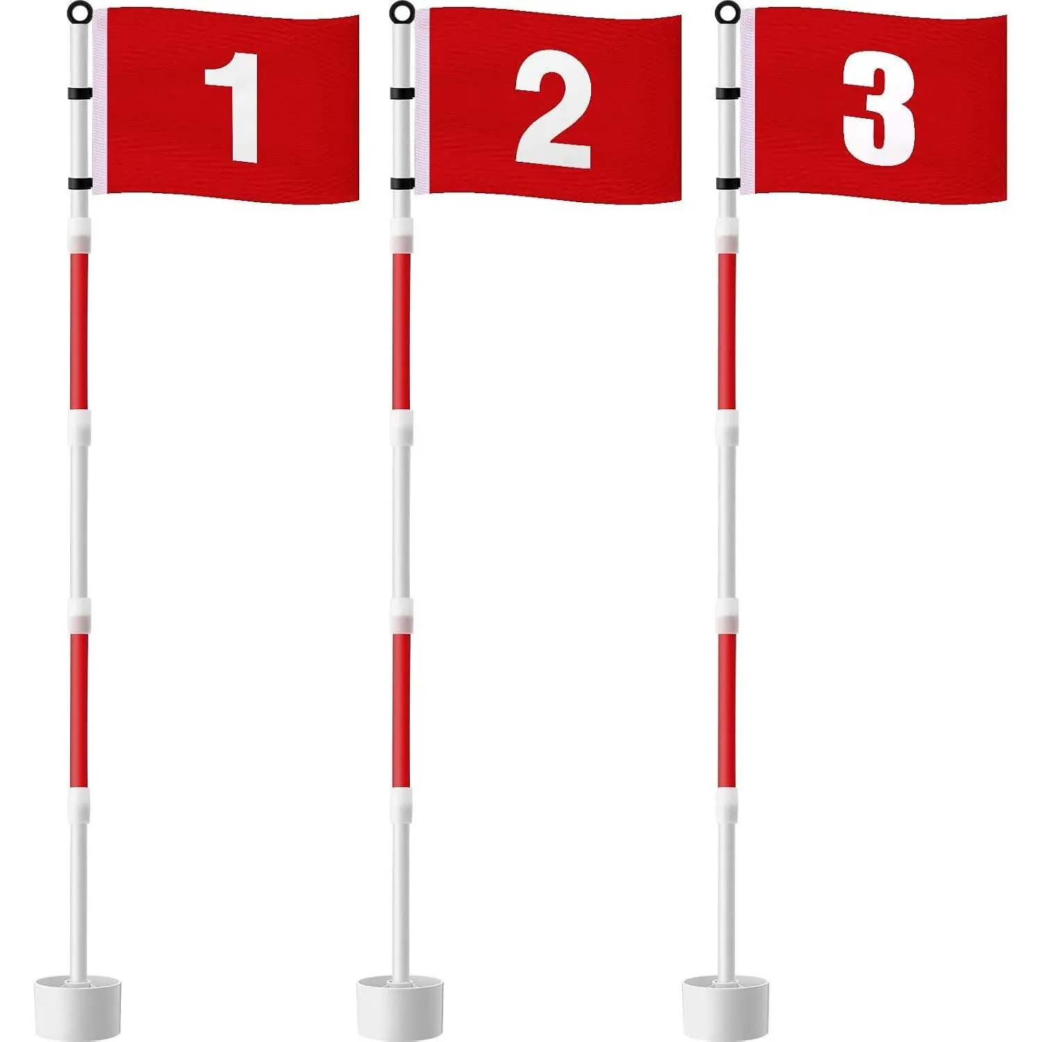 6ft Golf Flagstick Set, Golf Pin Flag Hole Cup with Numbered Flags, Portable 5 Section Design for Backyard Driving Range Golf Practice, Ideal Gift